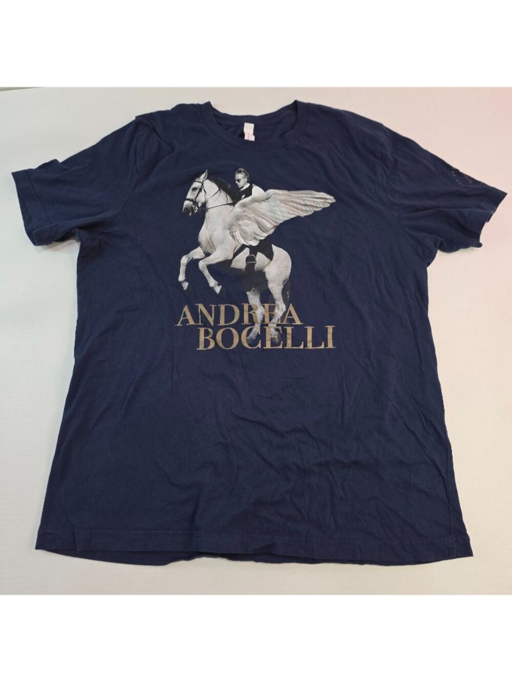 Andrea Bocelli T-Shirt Women's XL Blue Pegasus Flying White Winged Horse X Large